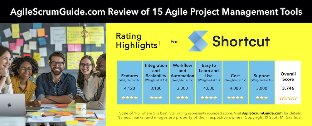 Agile Scrum Guide - 15 Agile Project Management Tools - Update for 2024 - v Feb 21 2024 - 3 - Shortcut - LwRes