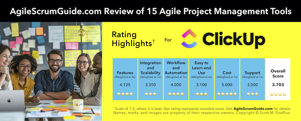 Agile Scrum Guide - 15 Agile Project Management Tools - Update for 2024 - v Feb 21 2024 - 4 - ClickUp - LwRes