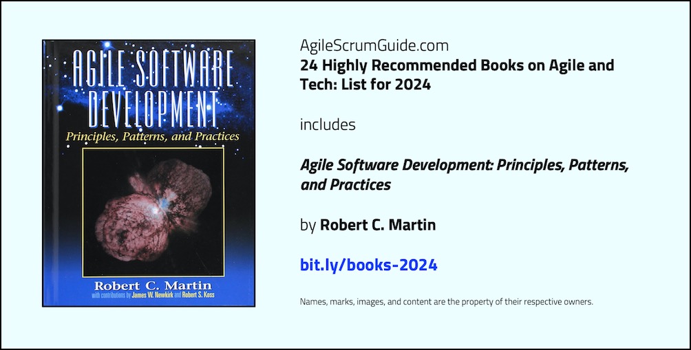 Agile Scrum Guide - 24 Highly Recommended Books on Agile and Tech - List for 2024 - v Dec 15 2023 - 5 - Agile Software Development - Tw LwRes